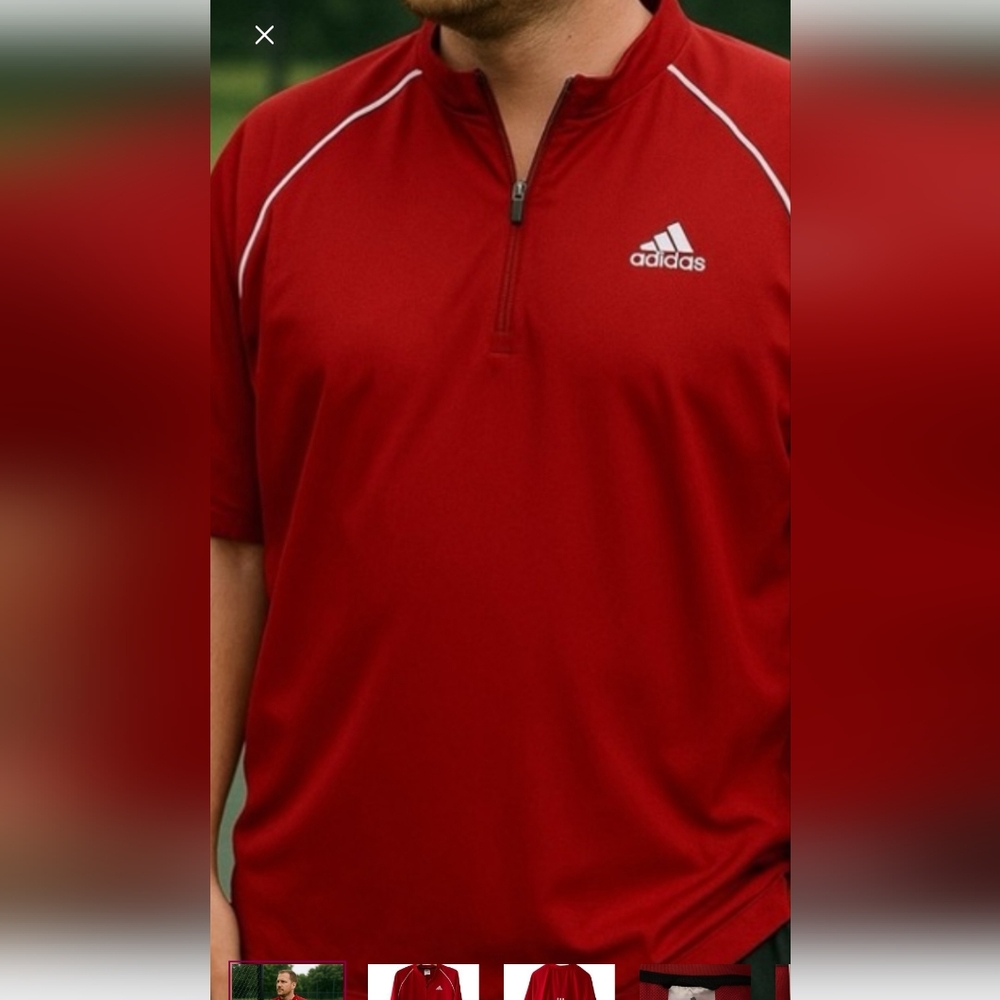 2/$20 Adidas XL Ss Quarter Zip Shirt